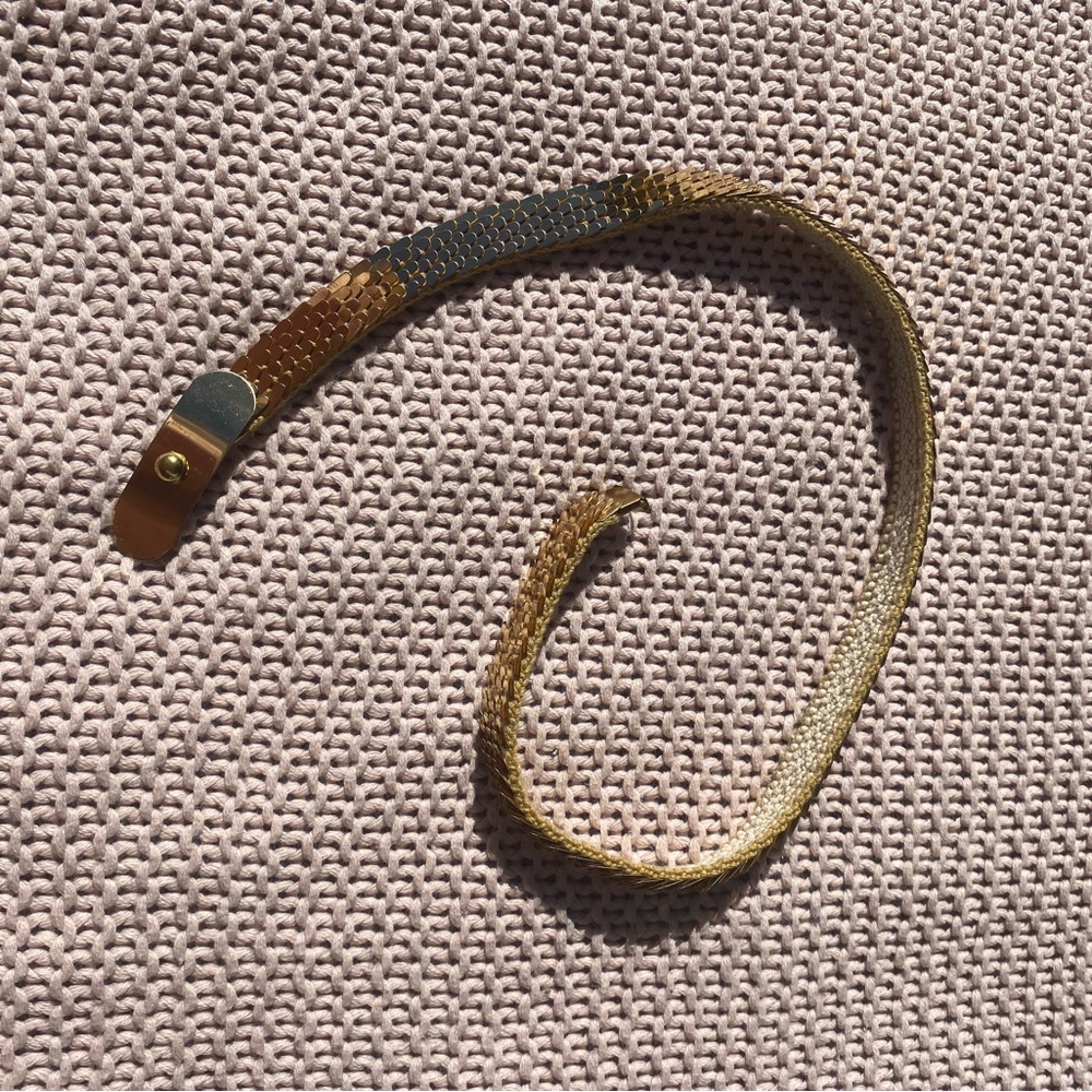✰ vintage gold metal scale stretchy belt ✰